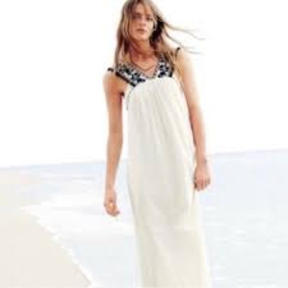 J. Crew White and Black Maxi Dress